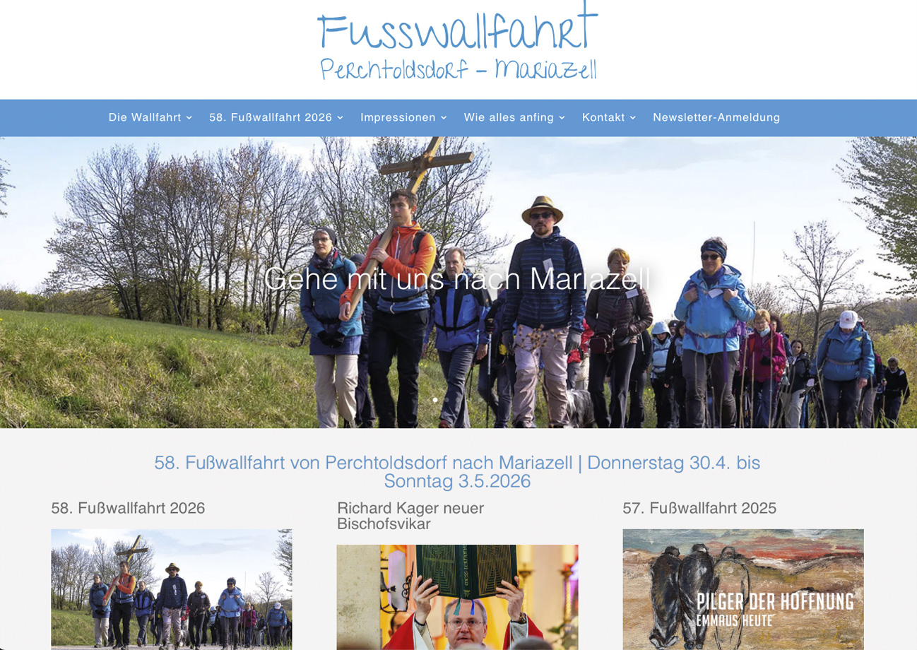 Website Fußwallfahrt Perchtoldsdorf – Mariazell
